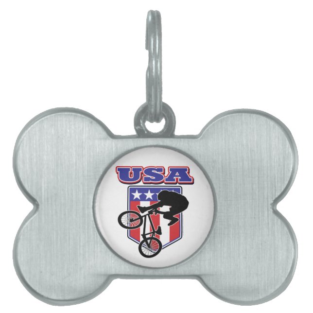USA BMX-Biker Namnbricka Husdjur (Framsidan)