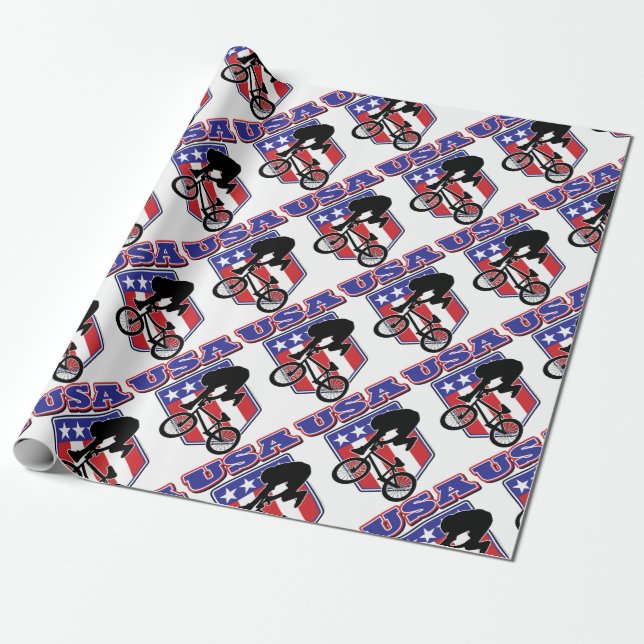 USA-BMX-Biker Presentpapper (Utrullad)