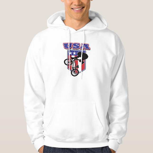 USA BMX-Biker Sweatshirt Med Luva (Framsida)