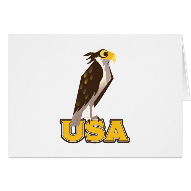 USA Bold Eagle Hälsningskort (Framsidan Horizontal)