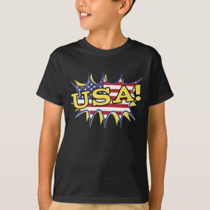 USA Boom Pop Pow flagga star sprängning Tröja