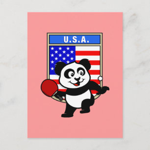 USA Bord Tennis Panda Vykort