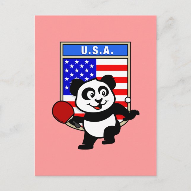 USA Bord Tennis Panda Vykort (Framsida)