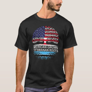 USA & Botswanas flaggor Amerikansk odlad Botswansk T Shirt