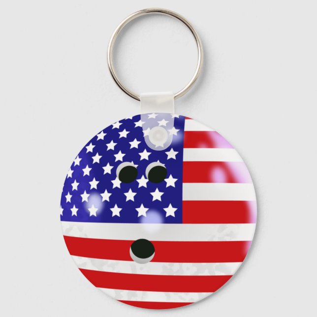 USA Bowling Ball Keychain Nyckelring (Framsida)
