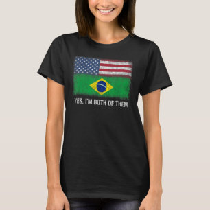 USA Brasiliansk amerikansk Flagga Dual Citizen Ci T Shirt