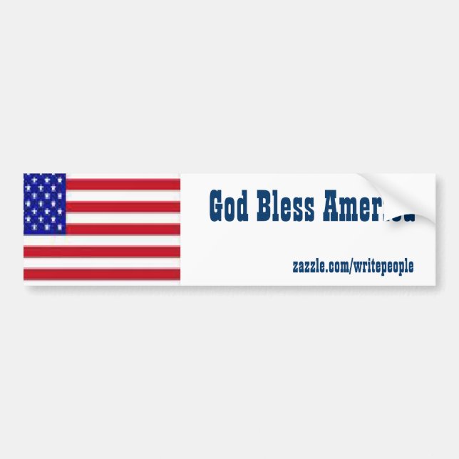 USA Bumper Sticker-Välsigna dig Amerika Bildekal (Framsidan)