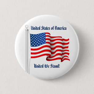 USA Button - United We stand! Knapp