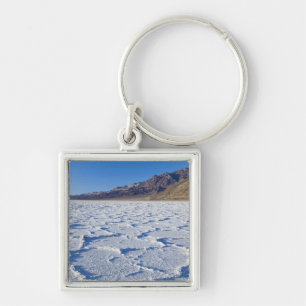 USA, CA, Death Valley NP, Saltformationer vid Fyrkantig Silverfärgad Nyckelring