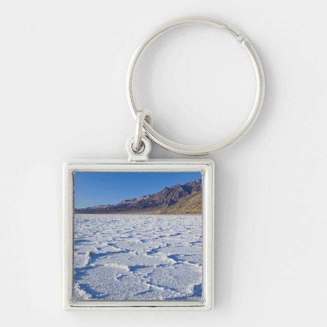 USA, CA, Death Valley NP, Saltformationer vid Fyrkantig Silverfärgad Nyckelring (Framsidan)
