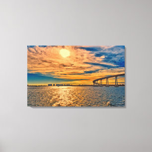 USA, CA, San Diego-Coronado Bay Bridge Canvastryck