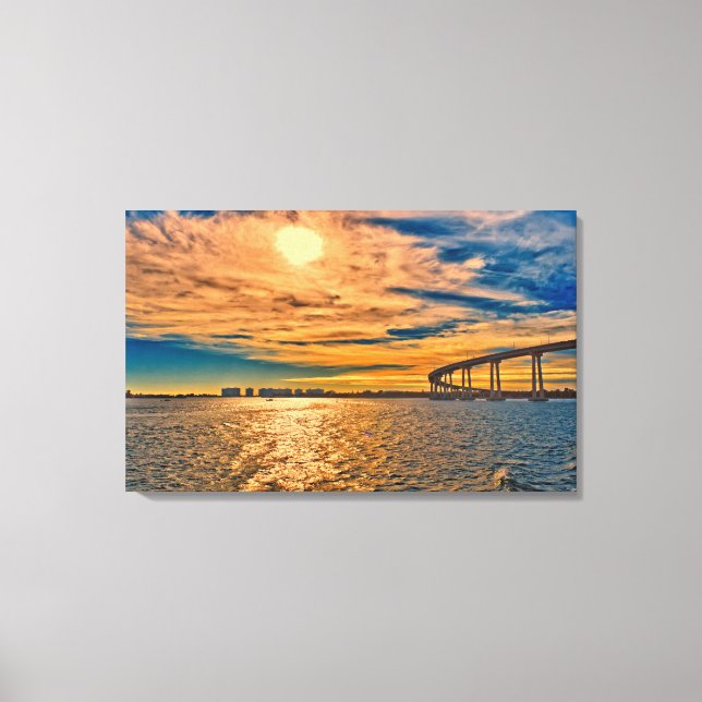 USA, CA, San Diego-Coronado Bay Bridge Canvastryck (Framsida)