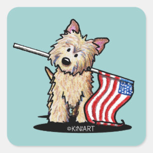 USA Cairn Terrier Hund Stickers Fyrkantigt Klistermärke