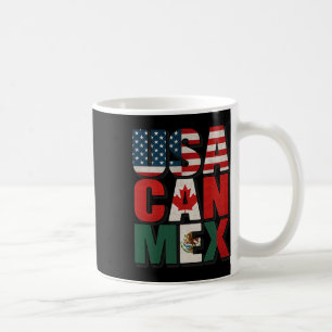 Usa Can Mex Flagga Fotboll Nordamerika Fotboll Fan Kaffemugg