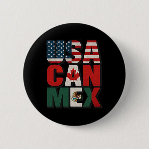 Usa Can Mex Flagga Fotboll Nordamerika Fotboll Fan Knapp
