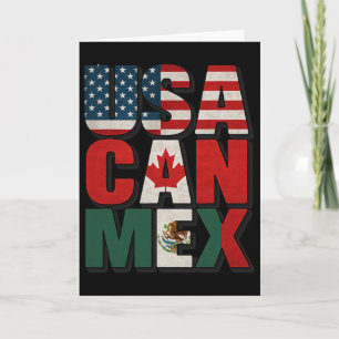 Usa Can Mex Flagga Fotboll Nordamerika Fotboll Fan Kort