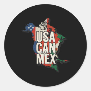 USA Can Mex Fotboll Nordamerika Fotboll Fanpresent Runt Klistermärke