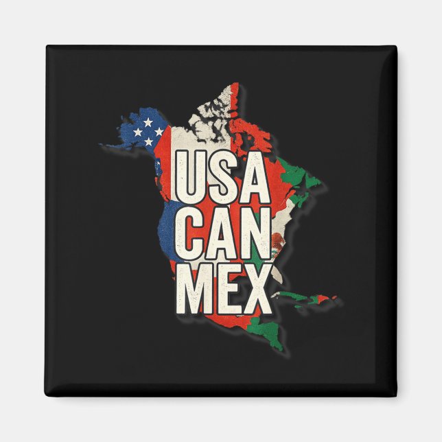 Usa Can Mex Soccer North America Football Fan  Magnet (Framsidan)