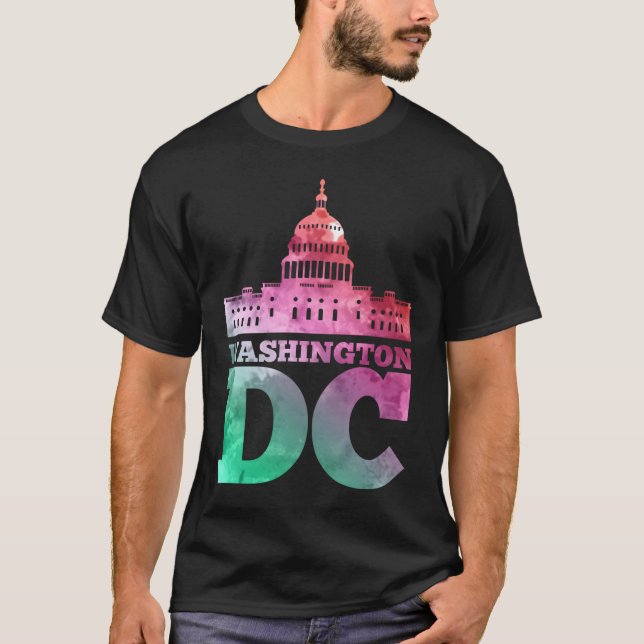 Usa Capital Washington Dc Huvudstad Backe T Shirt (Framsida)