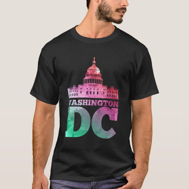 Usa Capital Washington Dc Huvudstad Backe T Shirt (Framsida)