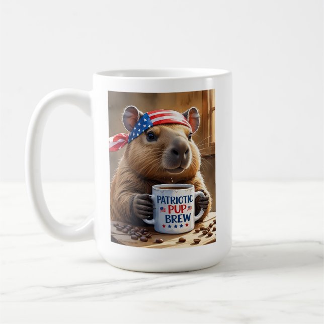 USA Capybara Barista - "Patriotic Brew"-kaffe Kopp (Vänster)
