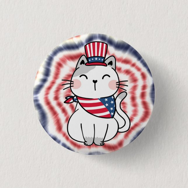 USA Cat Pin - Chilless Cat Dam - 5 av 5 Knapp (Framsida)