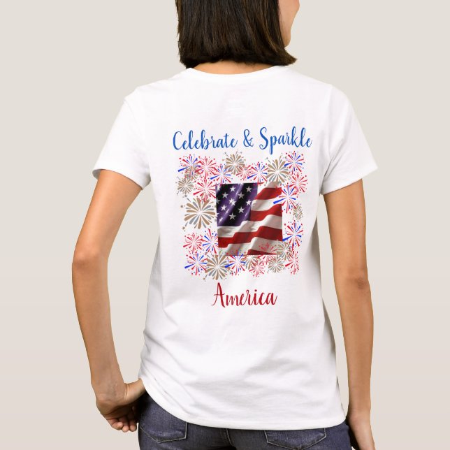 USA Celebrate & Gnistra Design T Shirt (Baksida)
