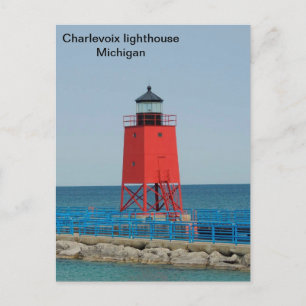 USA, Charlevoix fyr, Michigan Vykort