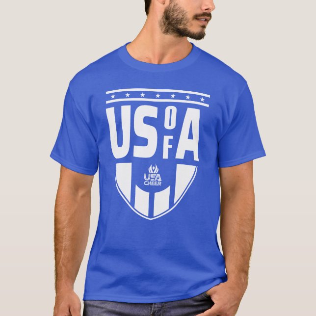 USA Cheer Royal Blue US av A Fläkt Tee (Framsida)