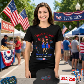 USA Cheerleader US 250-årsjubileum Patriotisk T Shirt