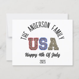 USA Cheetah Print Personlig Reunion Namn Vykort