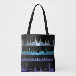 USA City Skylines Silver Nightlife Tygkasse