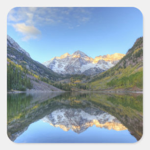 USA, Colorado, Maroon Bells-Snowmass Fyrkantigt Klistermärke