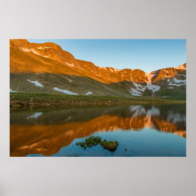 USA, Colorado, Mt. Evans. Toppmöte Sjö reflektion Poster (Framsidan)