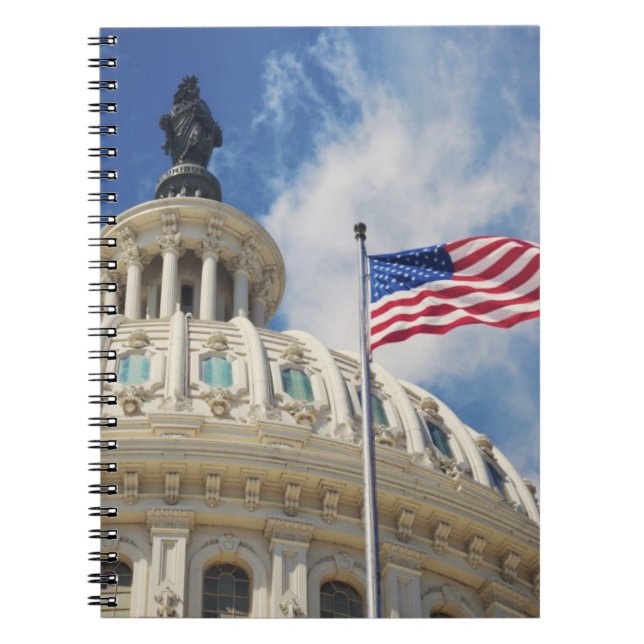 USA Columbia, Washington DC, huvudstadbyggnad Anteckningsbok Med Spiral (Framsidan)