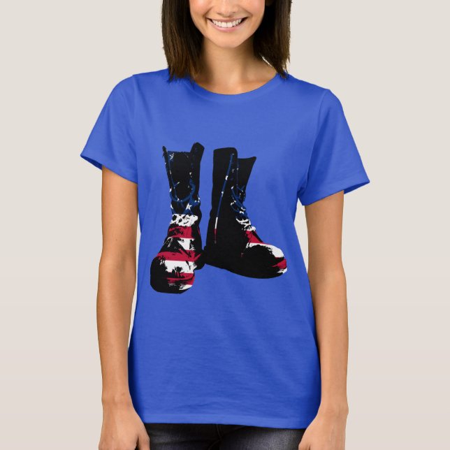 USA Combat Boots T Shirt (Framsida)