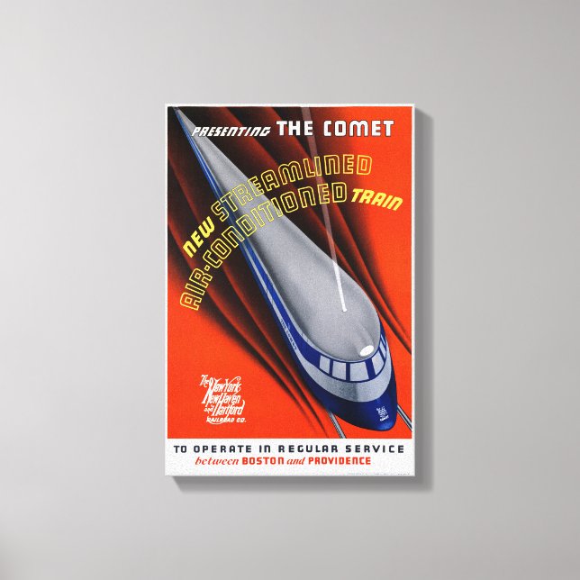 USA Comet Vintage resor Poster återställt Canvastryck (Framsida)