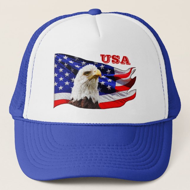 USA Coola Eagle och American Flagga Snapback Hat Keps (Framsida)