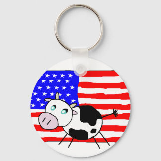 USA Cow Keychain Nyckelring