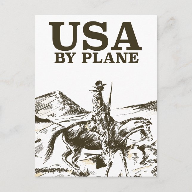 USA Cowboy Resoraffisch Vykort (Framsida)