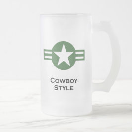 USA Cowboy Stil Grönt Frostat Ölglas