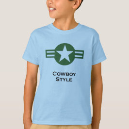 USA Cowboy Stil Grönt T-shirt
