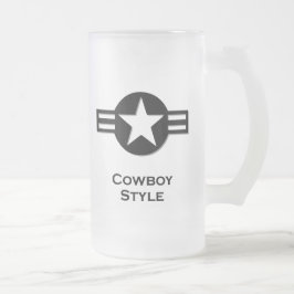 USA Cowboy Stil svart Frostat Ölglas
