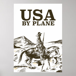 USA Cowboyreseaffisch Poster