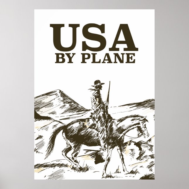 USA Cowboyreseaffisch Poster (Framsidan)