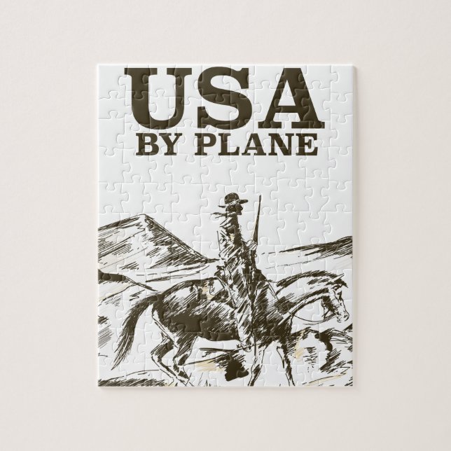 USA Cowboyreseaffisch Pussel (Vertikal)