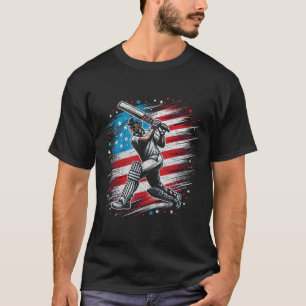 USA Cricket Patriotisk Design Cricket Älskar Prese T Shirt