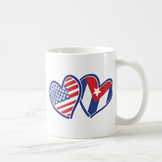 USA CUBA Flagga Hearts Kaffemugg