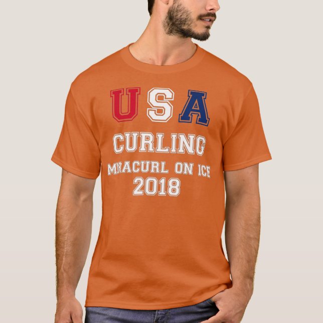 USA Curling Miracurl on Ice 2018 Tshirt T Shirt (Framsida)