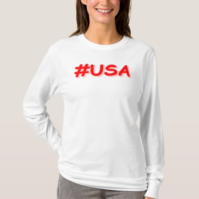 "#USA" Cute Design Köp nu T Shirt (Framsida)